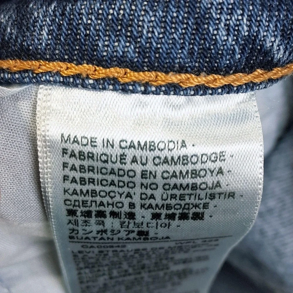 Levis Premium Low Loose Jeans Womens 34x30 Blue Med Wash Relaxed Wide Leg Denim